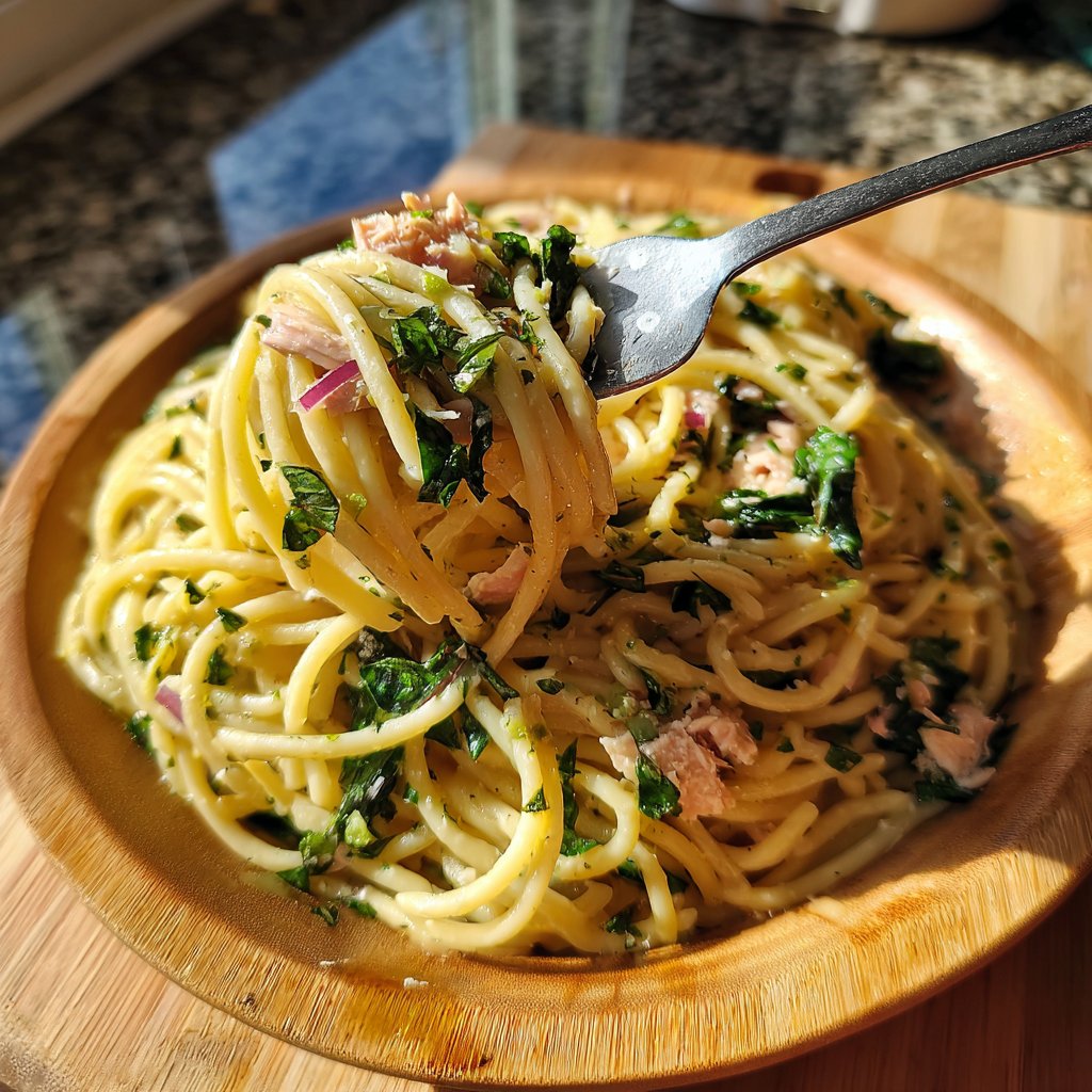 Lemon Basil Tuna Pasta