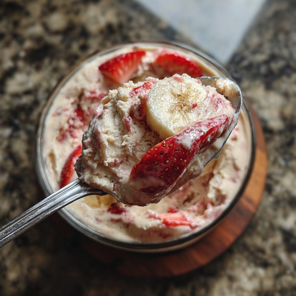 Strawberry Banana Cottage Cheese Ice Cream