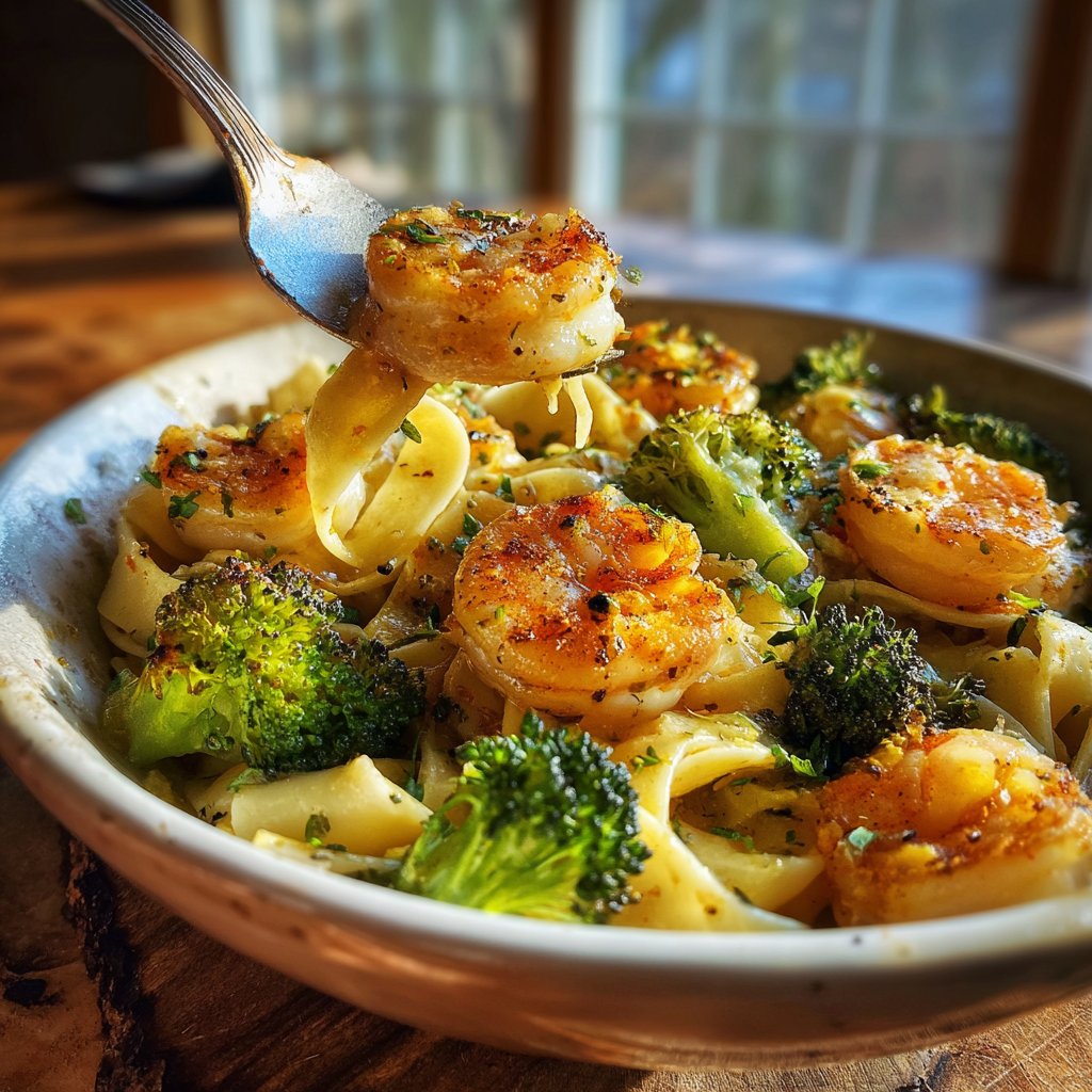 Lemon Shrimp and Broccoli Pasta