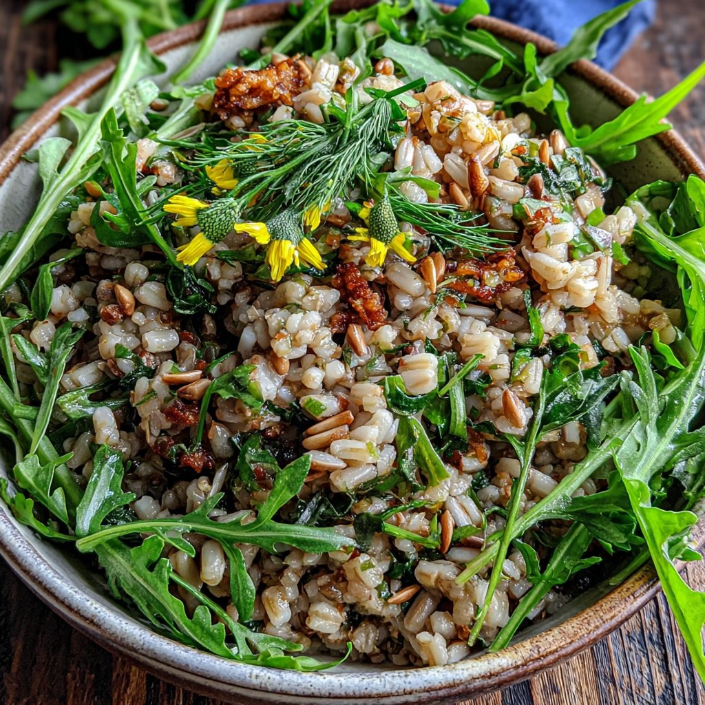 Dandelion and Grains Pilaf