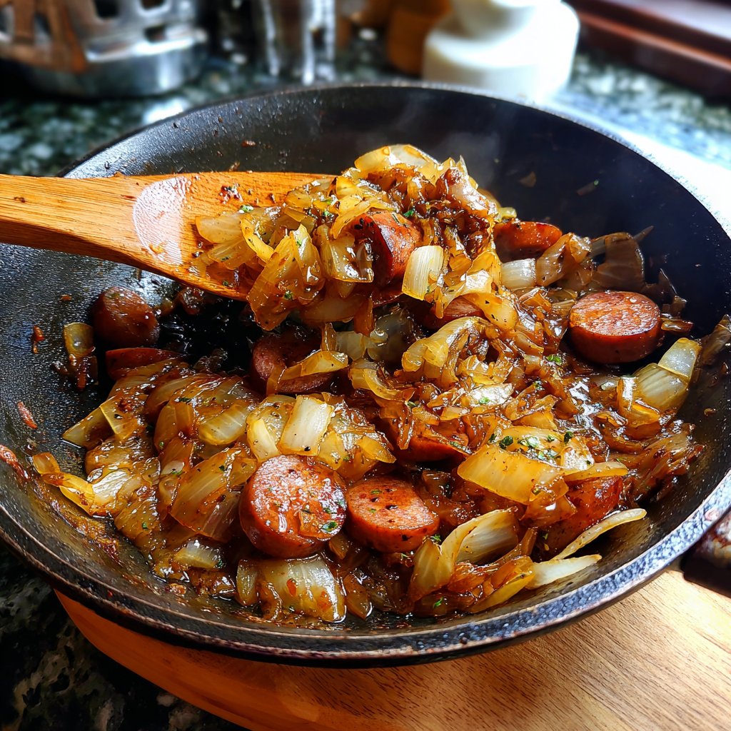 Onion Boil with Sausage