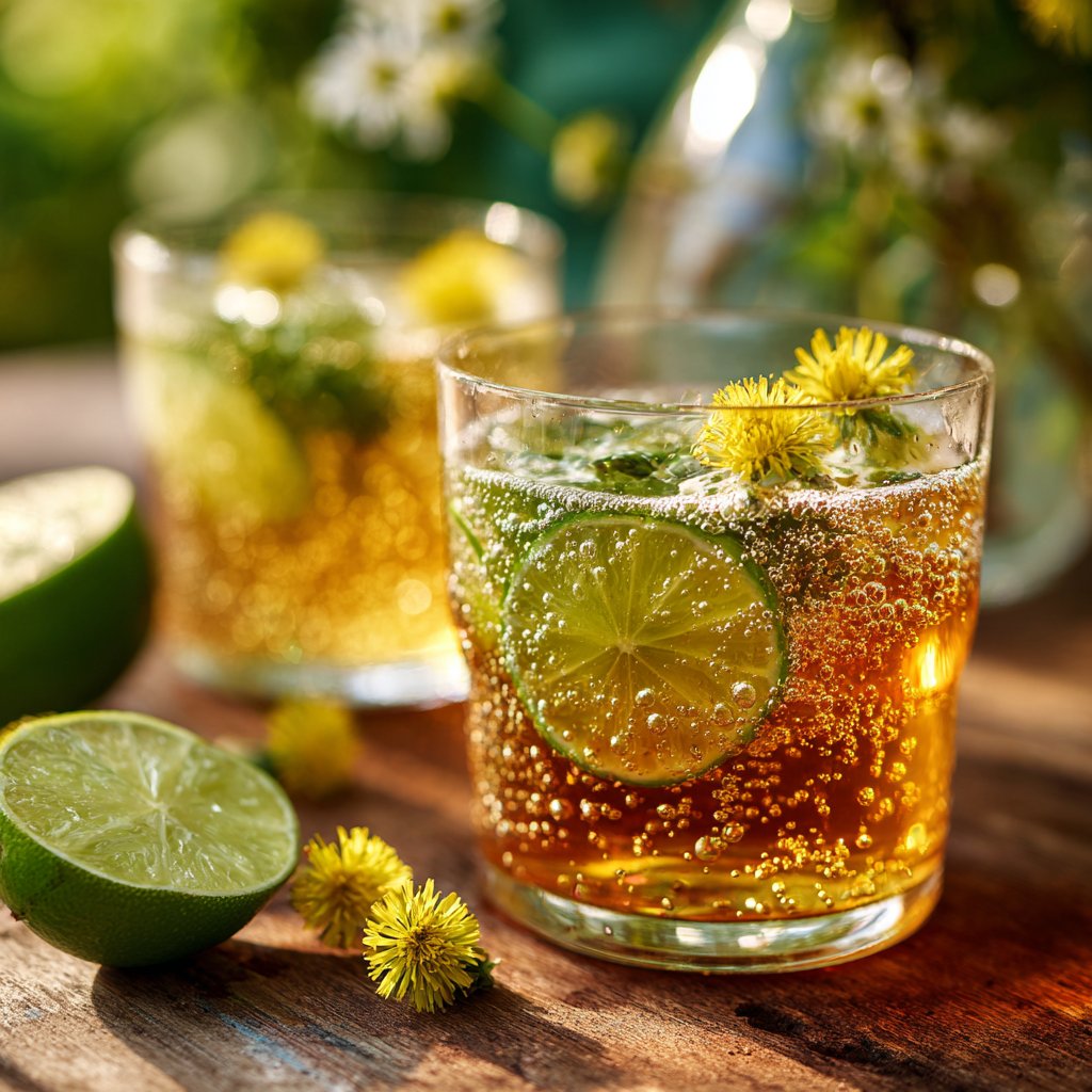Dandelion and Lime Tea Spritz