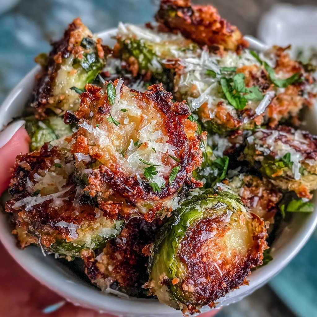 Crispy Garlic Parmesan Brussels Sprouts