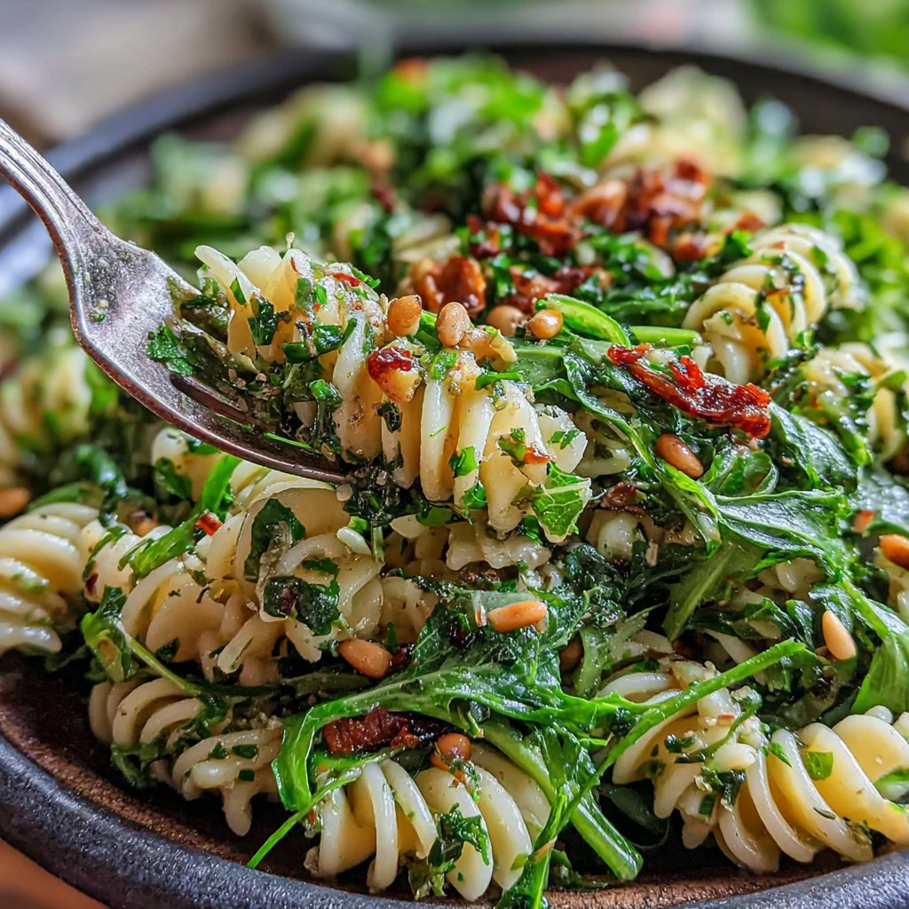 Herbed Dandelion Greens Pasta